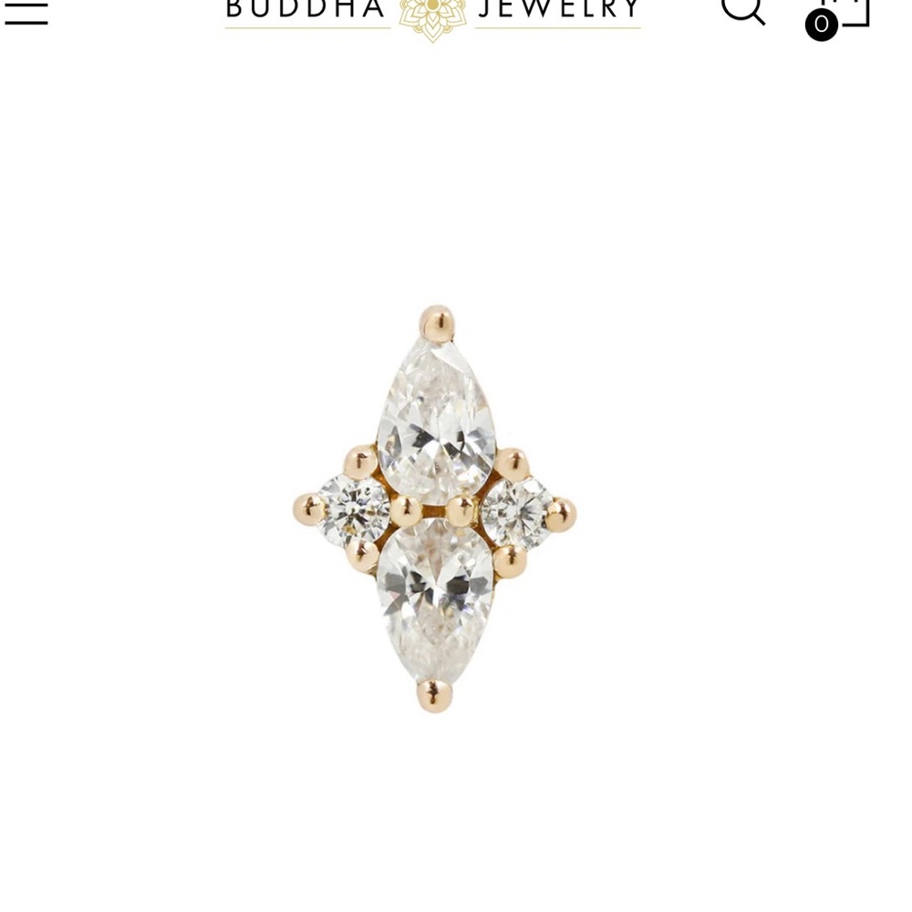 Buddha Jewelry Organics Ethereal Threadless End - Solid 14k Yellow Gold (1ct.)